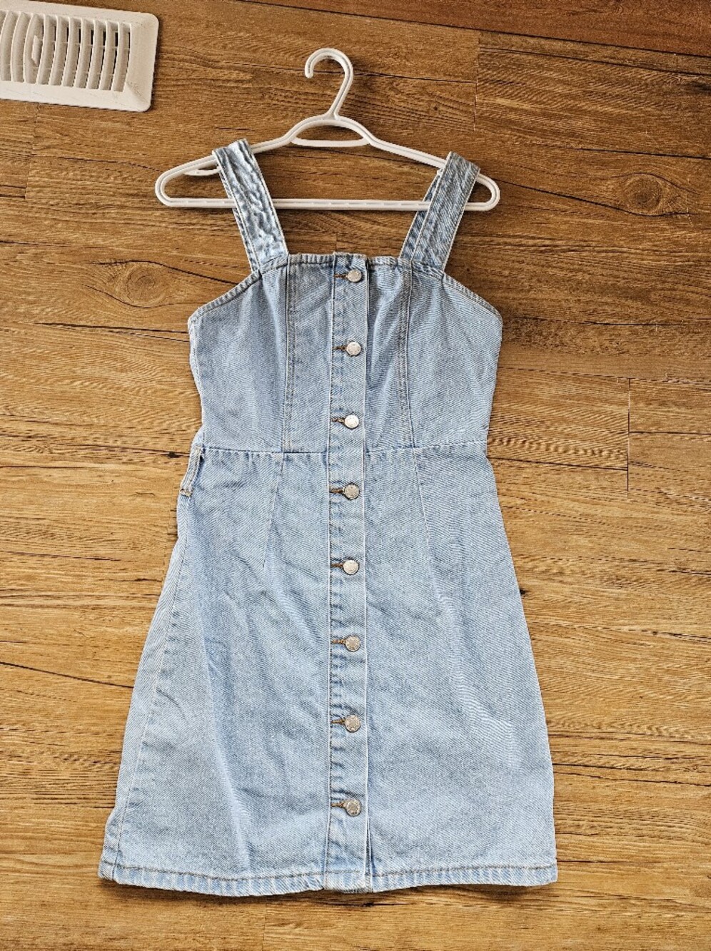 Classic Light Blue Denim Button-Front Dress
